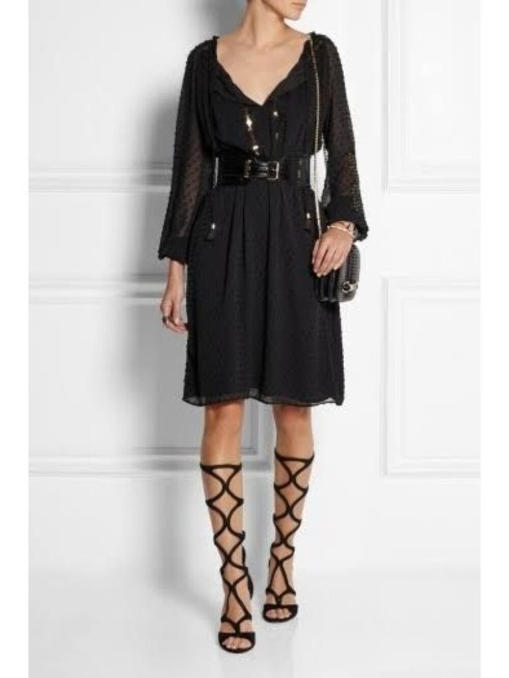 ALTUZARRA Black Long Sleeve Dress Size US 2 NEW NWOT